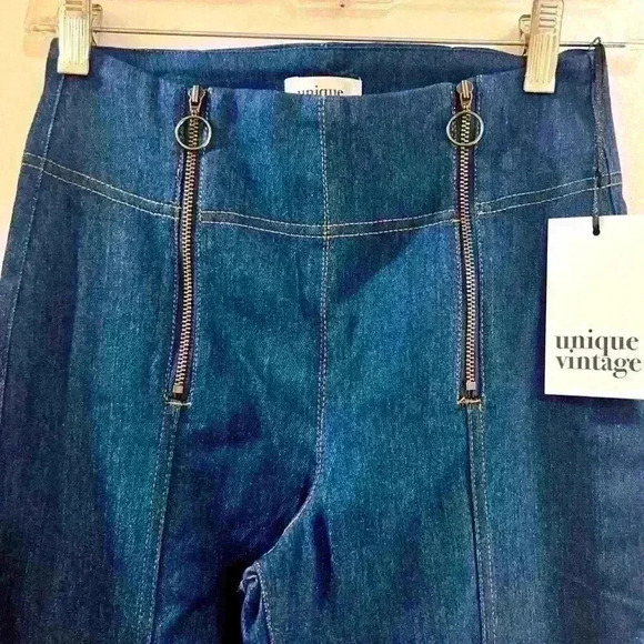 Unique Vintage 1950's retro high waisted double zipper capris XS-Size 2 - Picture 2 of 6